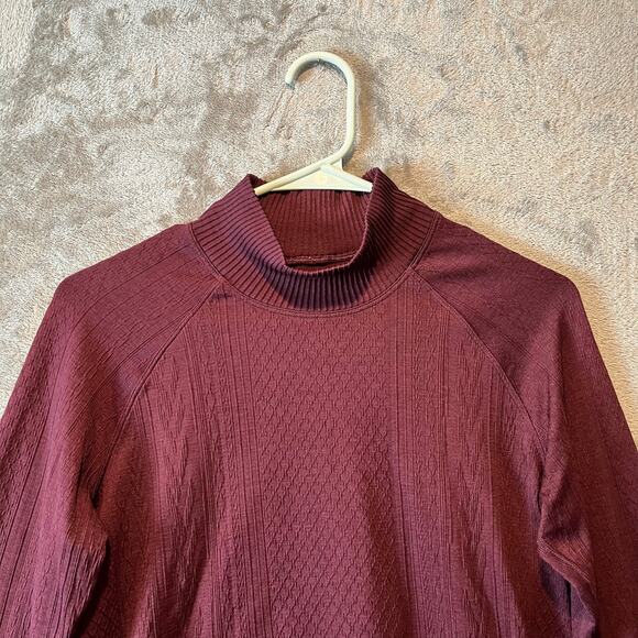 Lululemon Rest Less Mock NeckTextured Turtleneck Dark Adobe Pullover Size 6 - Picture 2 of 6